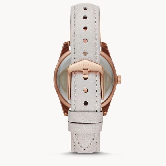 Fossil Ladies Scarlette Mini Three-Hand Date Mineral Gray Leather Watch (ES4556) - Picture 2 of 4